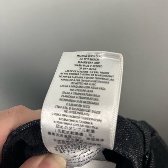 RE/DONE 70s Stove Pipe Jeans Raw Hem Washed Noir Black Buttonfly size 28 - Picture 9 of 10